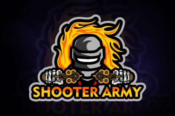 Army Shooter E-Sport Logo for Your Gaming Brand