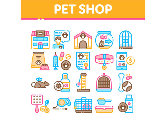 Exploring the Versatility of Pet Shop Collection Elements Icons Set V