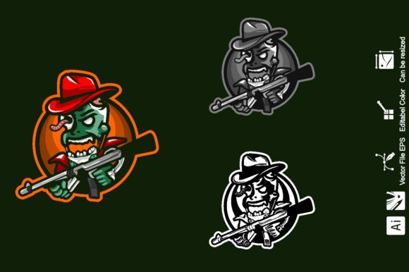Unleash Your Gaming Brand with the Zombie Mafia Squad E-Sport Logo