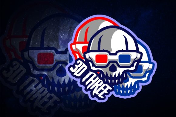 Unleash Your Gaming Team's Identity with the 3D Skull Squad E-Sport Logo