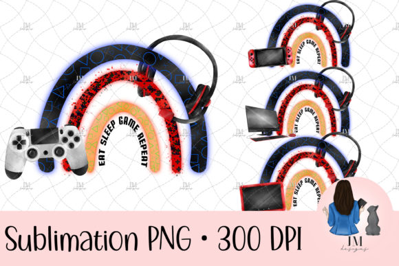 X4 Gaming Rainbow Sublimation PNG